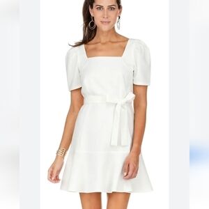 JADE MELODAY FLOUNCED HEM DRESS WHITE XSMALL